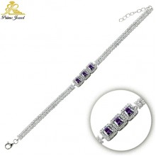 Gümüş Zirkon Taşlı Bilezik / Bileklik